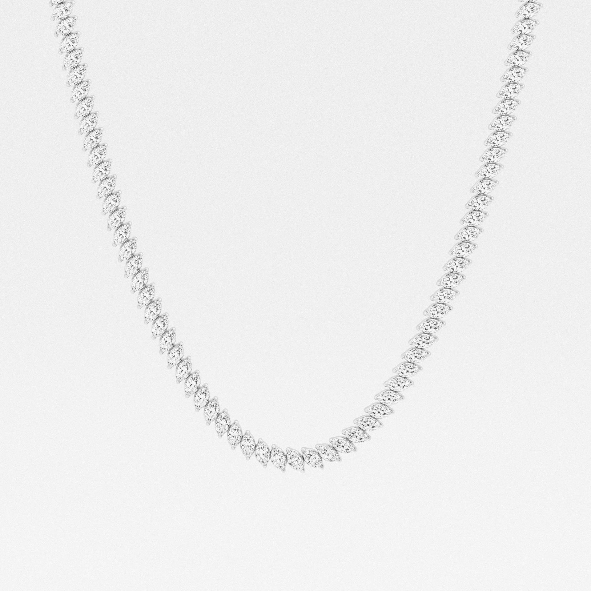 White Gold Marquise Tennis Necklace